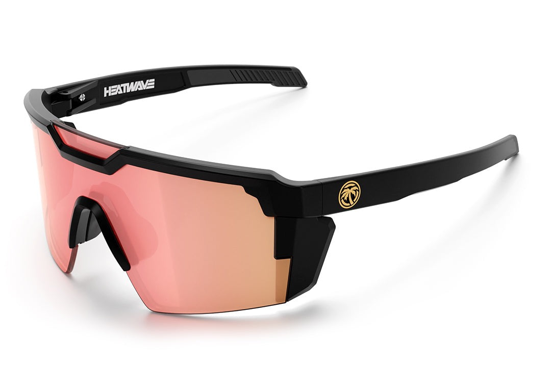 Future Tech Sunglasses: Black Frame Rose Gold Z87+